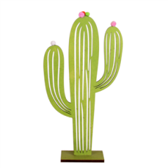 Cactus sur pied en feutre et bois  - Haut 30cm