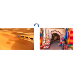 Visuel imprimé Orient Désert Recto/Verso sur bristol  40 x 30 cm avec rainage