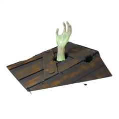 Cercueil  et  main de zombie (Lumineux/sonore) 58 x 45 x 68 cm (3 piles fournies)