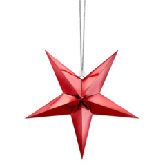 Lanterne étoile rouge carton - Diam. 30cm