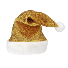 Bonnet de père noël Or - taille adulte