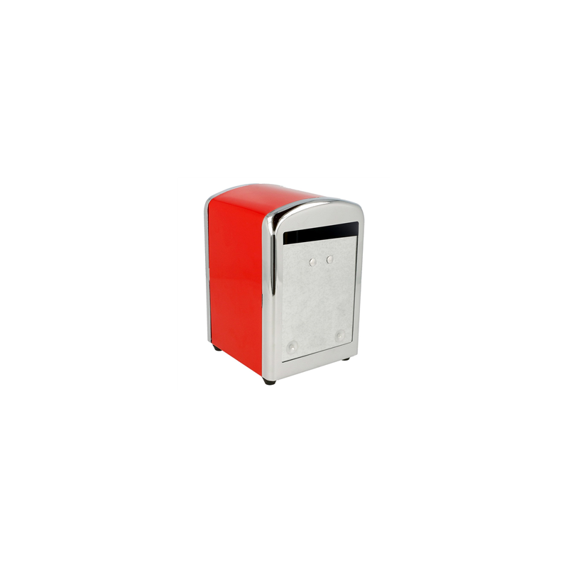 Distributeur serviettes inox rouge 10,5 x 9,7 x 14 cm