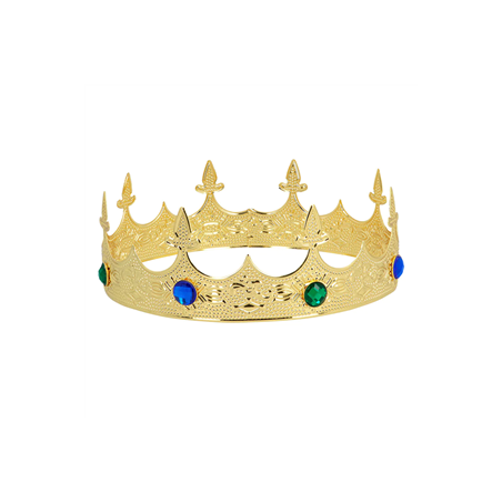 Couronne royale en métal dorée et pierres