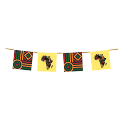 Guirlande Afrique Tribal 10 fanions 21 x 21cm - papier Long. 450cm
