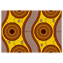 Tissu africain façon Wax tribal impression sur coton (Larg. 140 cm) vendu au m