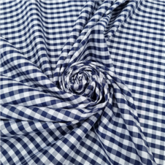 Tissu en Coton Vichy Bleu Marine - Larg. 150 cm (Vendu au mètre)