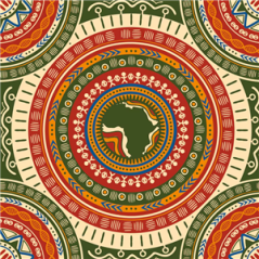 Visuel imprimé Sénégal Motif Wax africain - 30 x 30 cm sur bristol 350 gr