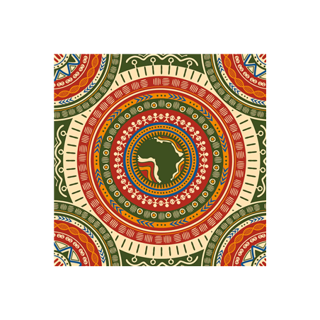 Visuel imprimé Sénégal Motif Wax africain - 30 x 30 cm sur bristol 350 gr