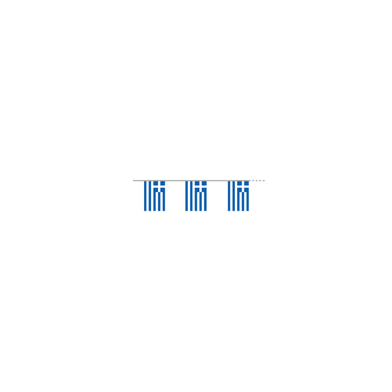 Guirlande drapeaux Grèce 10 fanions 21 x 30cm - papier Long. 420cm