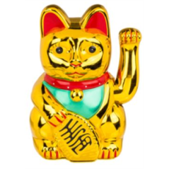 Chat chinois OR - Haut. 20cm (2x piles AA non fournies)