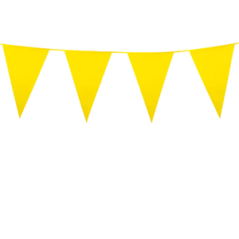 Guirlande de fanions jaunes 30 x 20cm - plastique Long. 10m