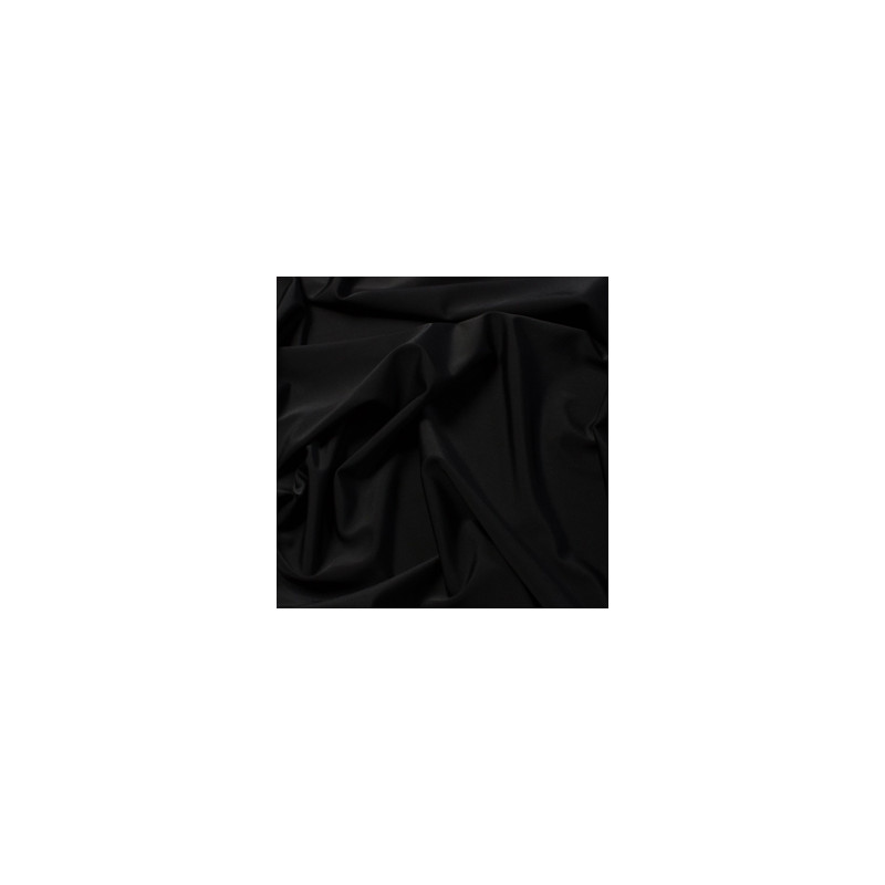 Tissu satin noir - Larg. 150cm (vendu au mètre)