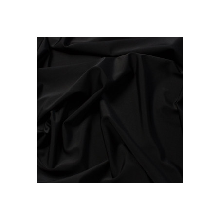 Tissu satin noir - Larg. 150cm (vendu au mètre)