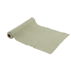 Chemin de table gaze de coton vert sauge 30cm x 3m