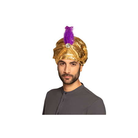 Coiffe sultan tissu - Haut. 20cm Diam. 22cm