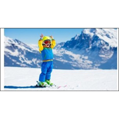 Visuel imprimé Montagne Ski - 40 x 30cm sur support bristol 350 gr