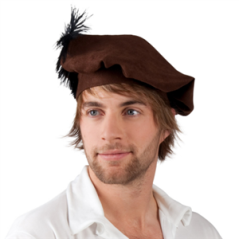 Béret médiéval avec plume - polyester