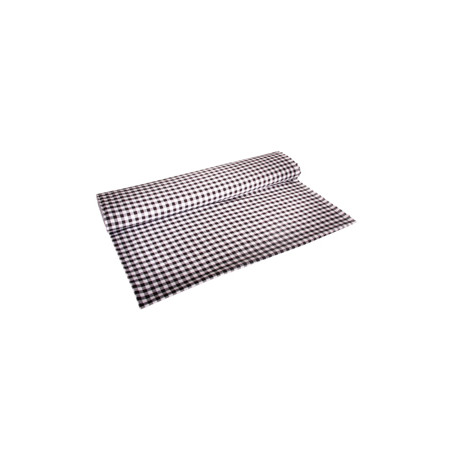 Tissu Vichy noir - Larg. 150cm :  le ml