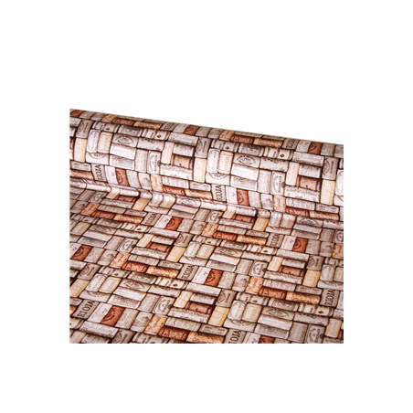 Tissu motifs bouchons coton - Larg. 140cm (vendu au mètre)