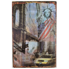 Plaque métal taxi Broadway New York - 30 x 20cm
