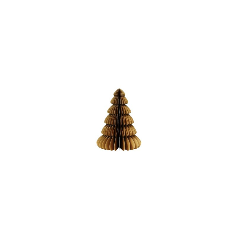 Sapin alvéolé beige et or - papier - Haut 40 cm
