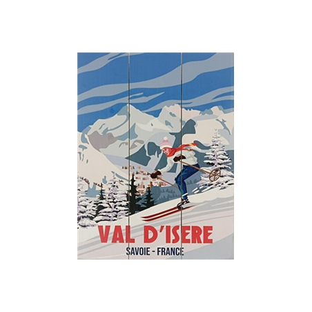 Plaque en bois Val d'Isère - 20 x 30cm