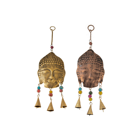 Mobile Bouddha avec clochettes métal - Haut. 40cm