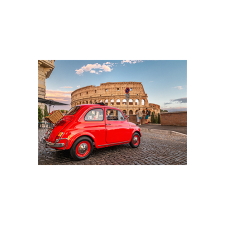 Visuel imprimé Italie Fiat 500 horizontal 40 x 30 cm sur support bristol 350 gr