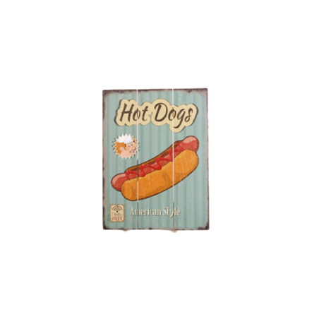 Plaque en bois HOT DOG - 40 x 30cm