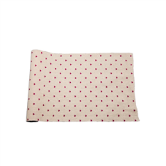 Chemin de table cœurs rouges en lin 29cm x 5m