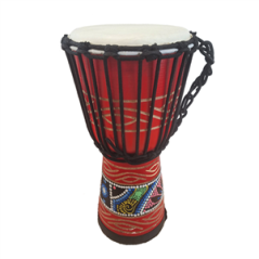 Djembé - Bois et Peau - hauteur 39 cm diamètre 21 cm