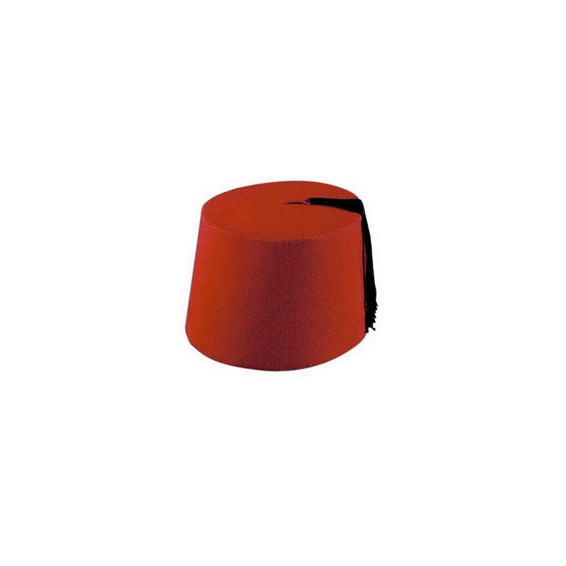 Fez rouge en feutre - taille adulte - Haut. 13cm Diam. 19cm