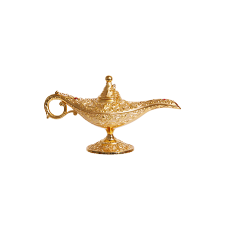Lampe Aladin dorée - Métal - 23 x 10 x 8 cm