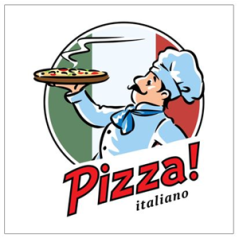 Visuel imprimé Italie Pizza Italiano 30 x 30cm sur support bristol 350 gr