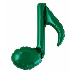Ballon mylar Note Musique vert - Haut. 23cm (rupture fournisseur)