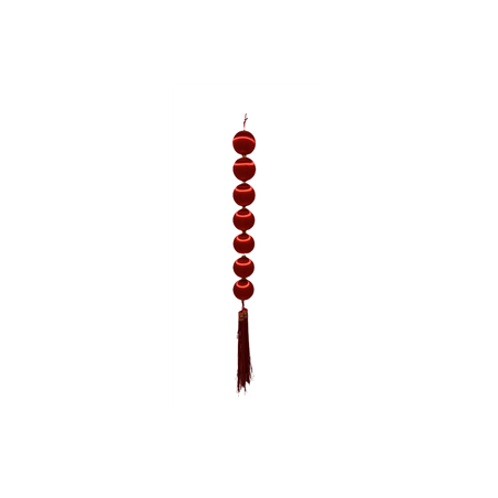 Suspension de 7 boules rouges - Haut. 90cm Diam. 7cm