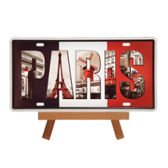 Plaque métal 3D PARIS - 15 x 30cm