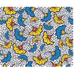 Tissu africain façon Wax ginkgo impression sur coton (Larg. 140 cm) vendu au m