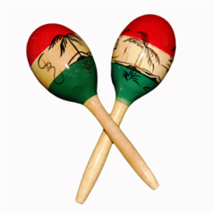 Paire de maracas traditionnelle - bois - H. 25cm