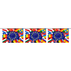 Guirlande CEE  et  Pays d'Europe 10 fanions 20 x 30cm - papier Long. 500cm