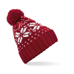 Bonnet d'hiver - taille adulte (Rouge et blanc)