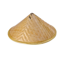 Chapeau chinois conique paille - taille adulte - Haut. 17.5cm Diam. 41cm