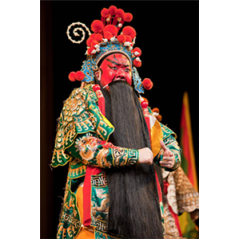 Visuel imprimé Asie Opéra Homme rouge - 40 x 30 cm sur support bristol 350 gr