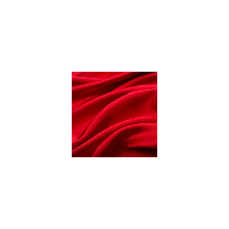 Tissu satin rouge - Larg. 140cm (vendu au mètre)