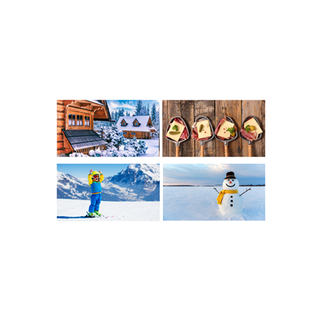 Mobiles Montagne hiver x4 - carton - 27 x 49cm