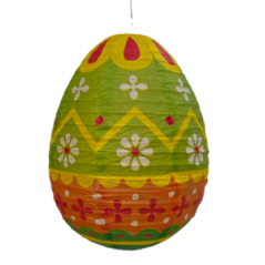 Lampion Oeuf - papier/metal - Diam 21cm Haut 30cm