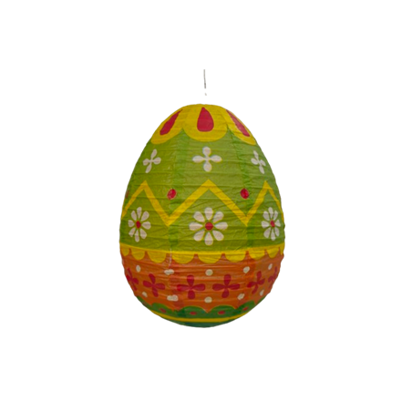 Lampion Oeuf - papier/metal - Diam 21cm Haut 30cm