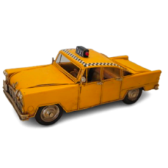 Taxi Jaune new-yorkais en métal - 25 x 10 x 9,5 cm