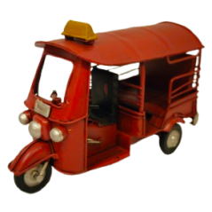 Touk Touk asiatique rouge - Métal - Long 15 x 8cm