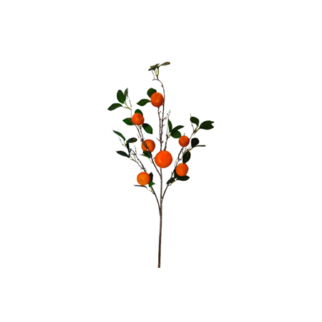 Branche Oranger artificiel - Tige 85cm fruits et feuilles sur 50cm